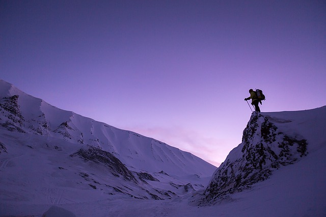 skier on snowy mountain