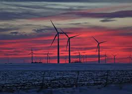 Wind Turbines in an Iowa sunset